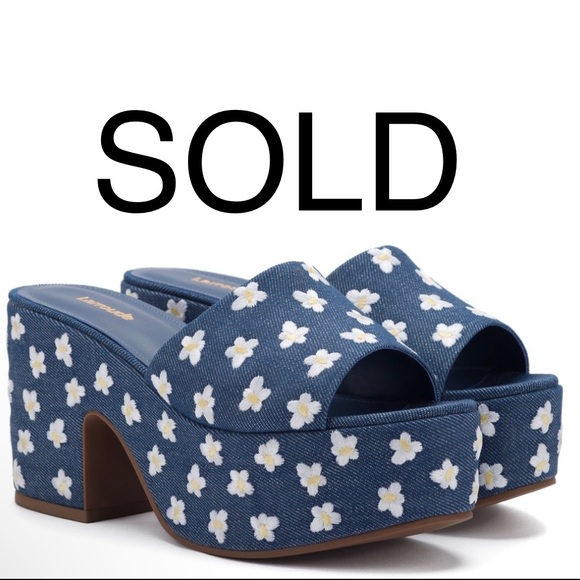 Larroude Miso Daisy Denim platform heels - Picture 1 of 7